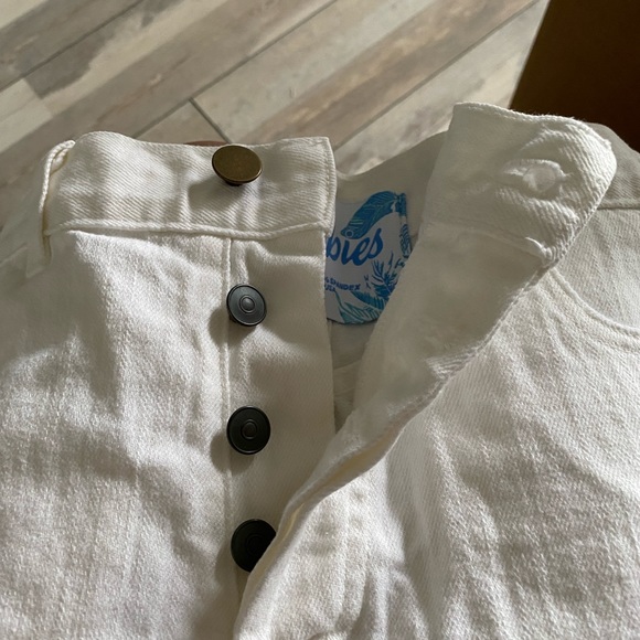 Chubbies Cut Off Stretch Denim Mini Short Women's 4 White EUC Adorable! - Picture 6 of 8